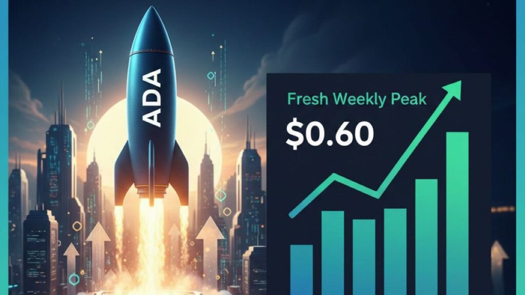 Cardano’s ADA climbs nearly 4% to a weekly high as buyers target $0.60, shifting short term sentiment and placing focus on support and resistance.
