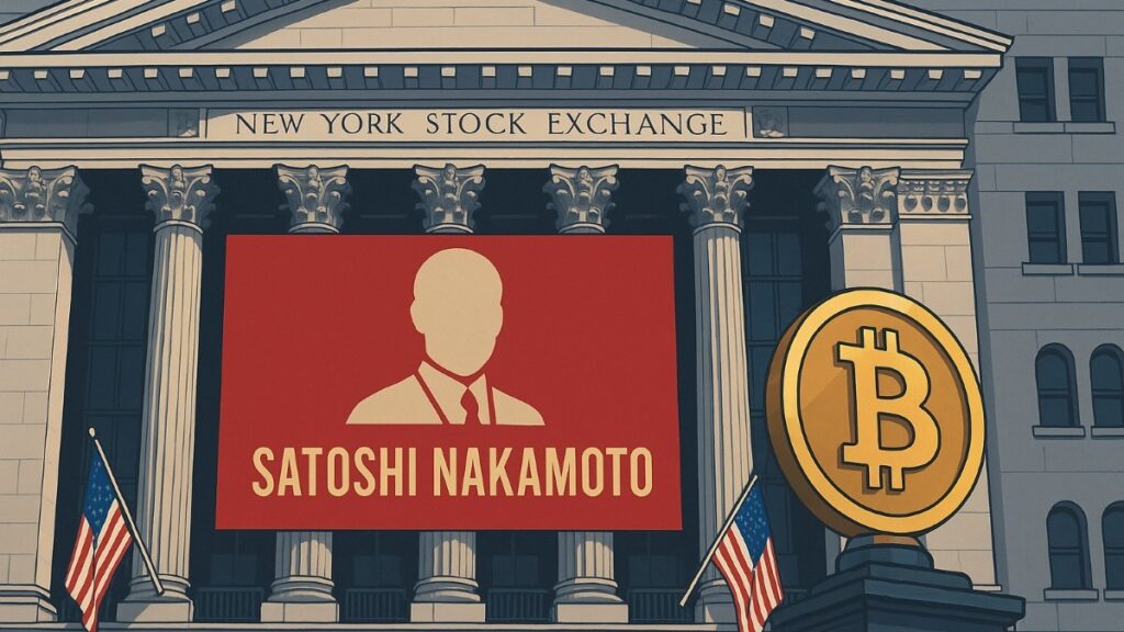 The NYSE showcases a “Satoshi Nakamoto” statue, symbolizing the bridge between emerging crypto systems and established institutions.