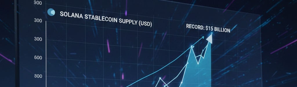 Solana’s stablecoin supply surged to all-time highs, with over $255 M inflows in 24h and global supply nearing $290 B.