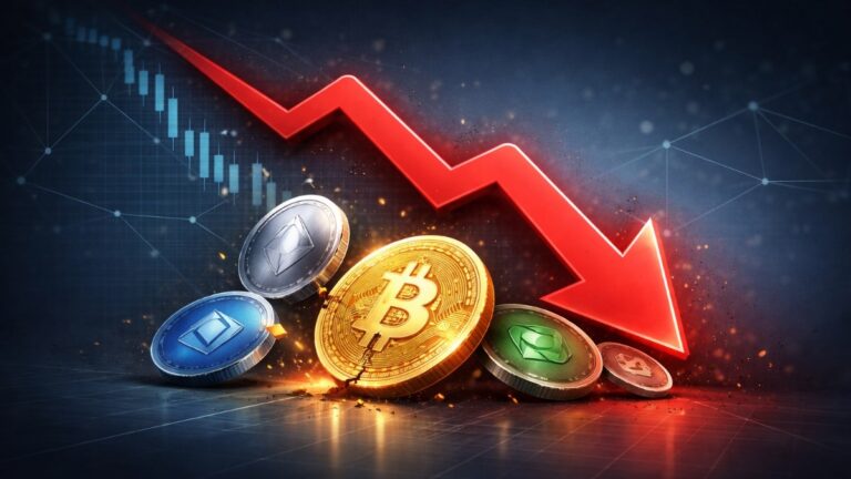 Bitcoin drops below $91K as ETH slips to $3.1K and XRP breaks $2; total crypto market cap falls $80B to $3.16T.