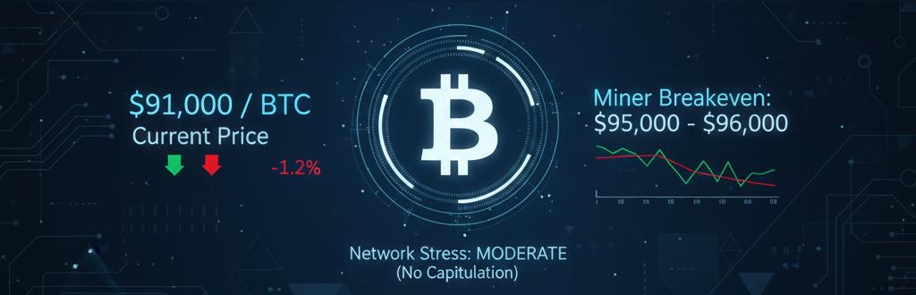 Bitcoin falls below operating cost