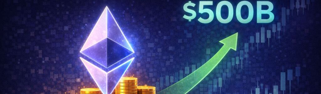 Ethereum reached a $500B valuation in under six years, yet it represents only a fraction of the crypto market while hosting DeFi, stablecoins, and settlement