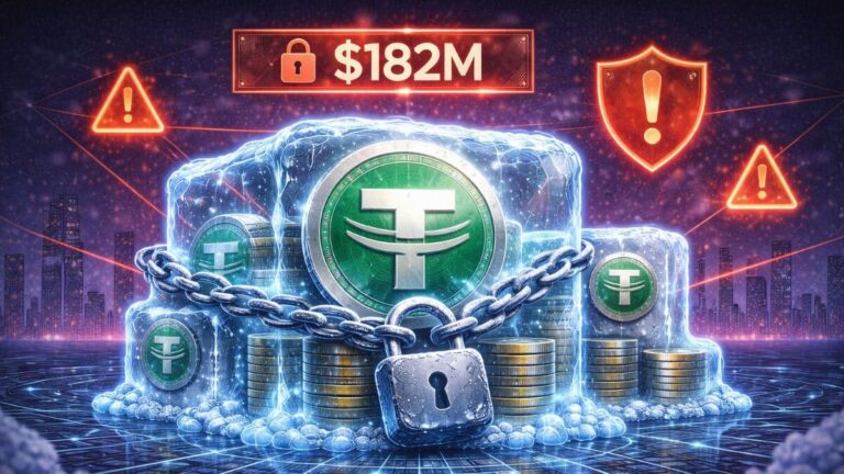 Tether freezes $182M in TRON-based USDT tied to known scams, highlighting ongoing security actions and the ability to halt wallets.