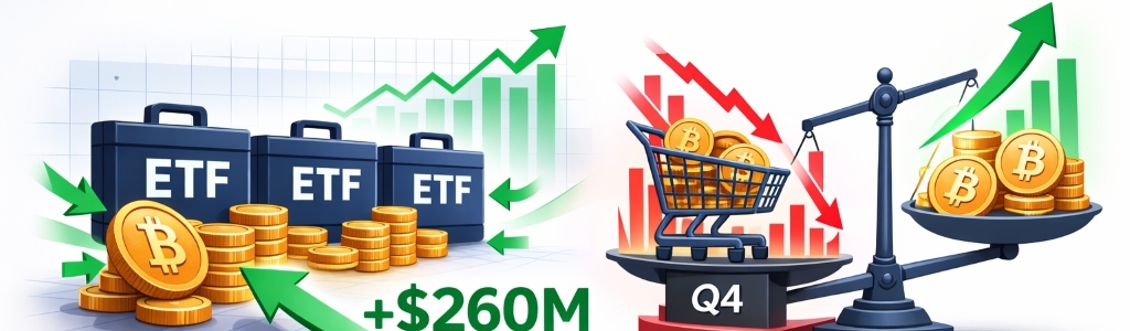 Spot Bitcoin ETFs took in $257.7M, reversing Mondayās $203.8M outflow and snapping five weeks of $3.8B net redemptions. Weekly flows positive.