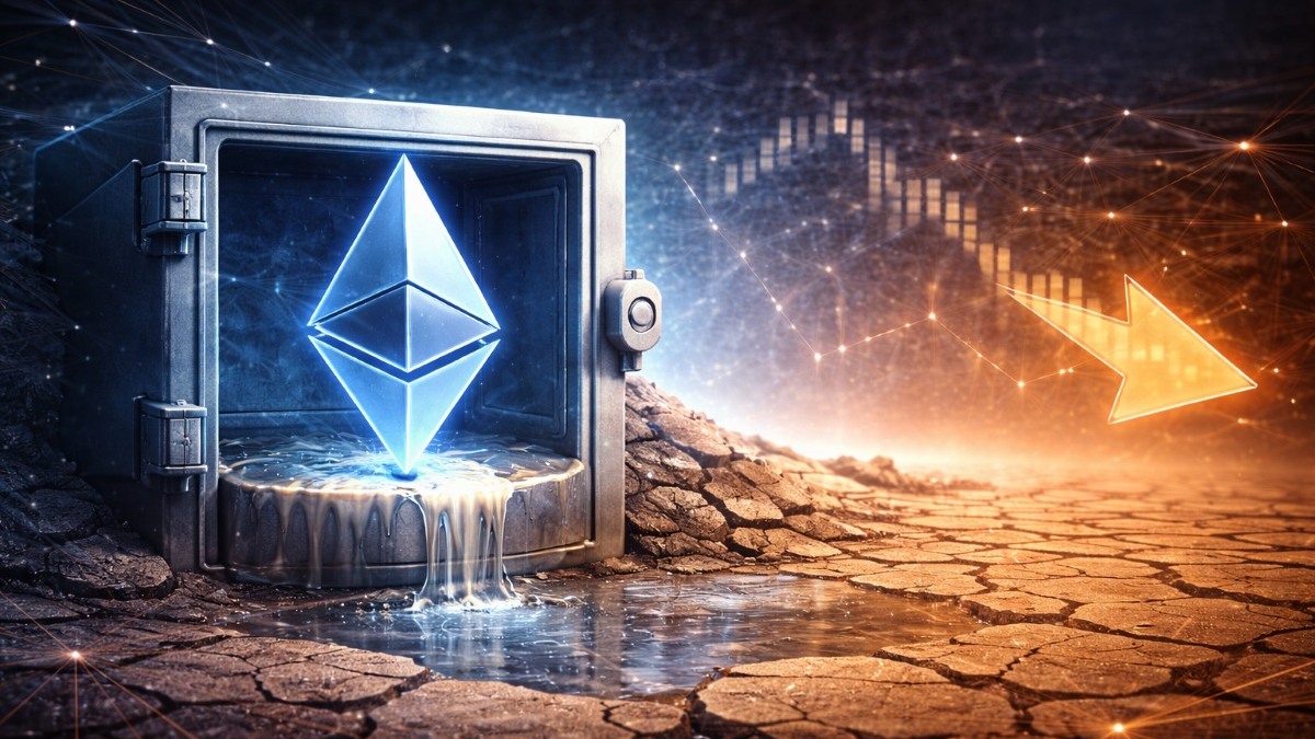 Ethereum exchange balances fell to a 10-year low near 15.3M ETH as staking and DeFi absorb supply, tightening liquidity amid volatility.