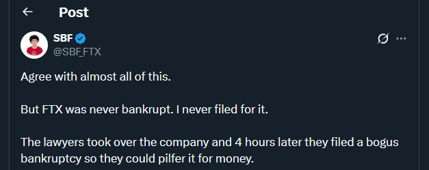 Tweet by SBF_FTX