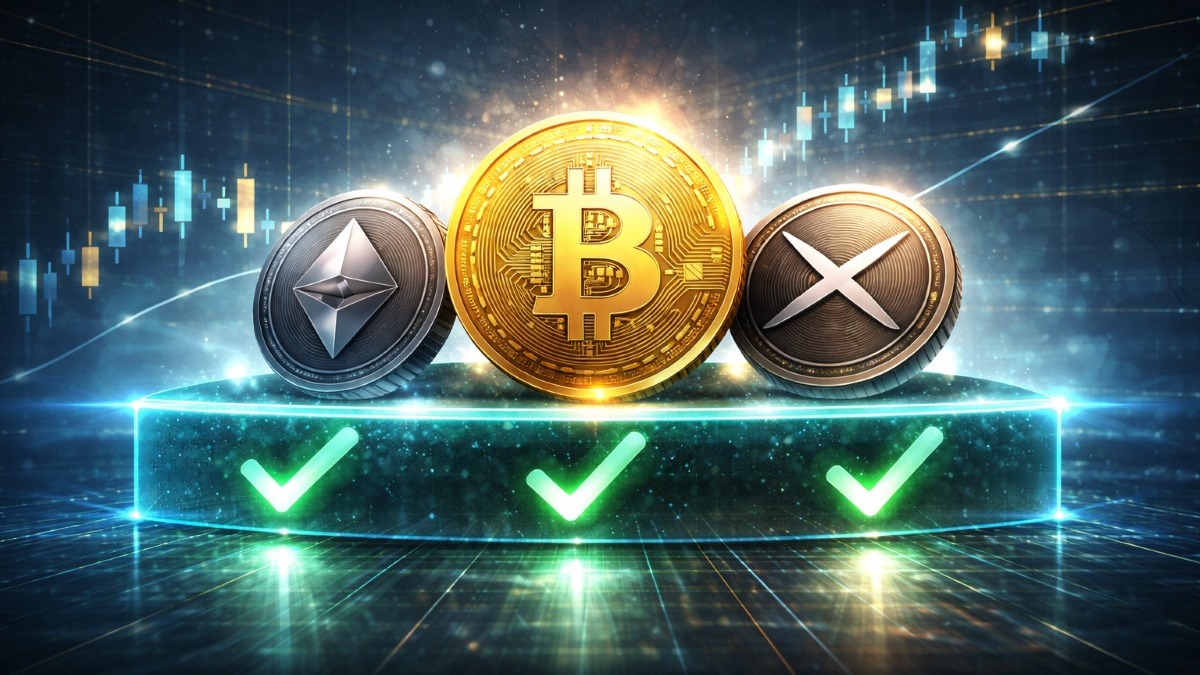 Bitcoin steadied near $74,000 after a six-week high, while ETH held above $2,300 and XRP stayed firm as traders turned cautious.