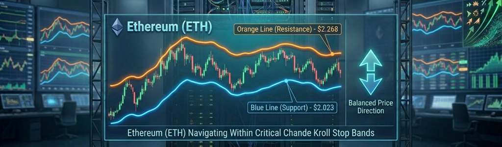 The Chande Kroll dynamic support stands at $2,023, while the immediate resistance to beat is located at the $2,268 mark.
