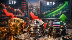 Ethereum and Bitcoin ETFs Face Outflows; Solana Stands Out With Fresh Inflows