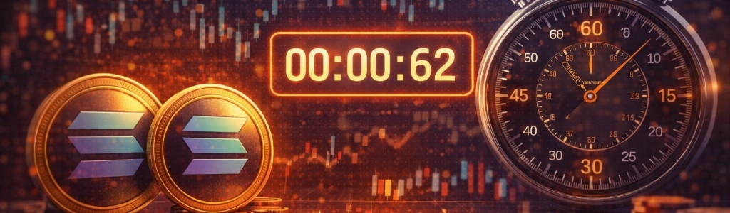 Solana token hold times have collapsed to about 62 seconds, with some 2026 readings briefly falling as low as 44 seconds.