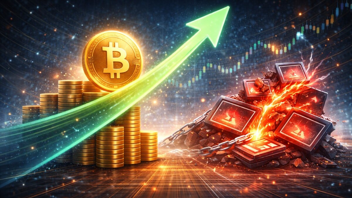 Bitcoin hit $75,000 as a $200 million short squeeze threat built, while ether neared $2,400 and the crypto market added over $100 billion.