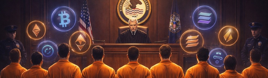 U.S. prosecutors charged 10 foreign nationals tied to Gotbit, Vortex, Antier, and Contrarian, while three extradited executives appeared in federal court in Oakland.