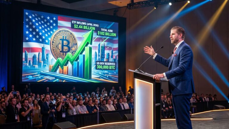 Eric Trump declares at Bitcoin 2026 that the asset is living its best era due to the surge in ETF inflows, which totaled $2.44 billion in April 2026.