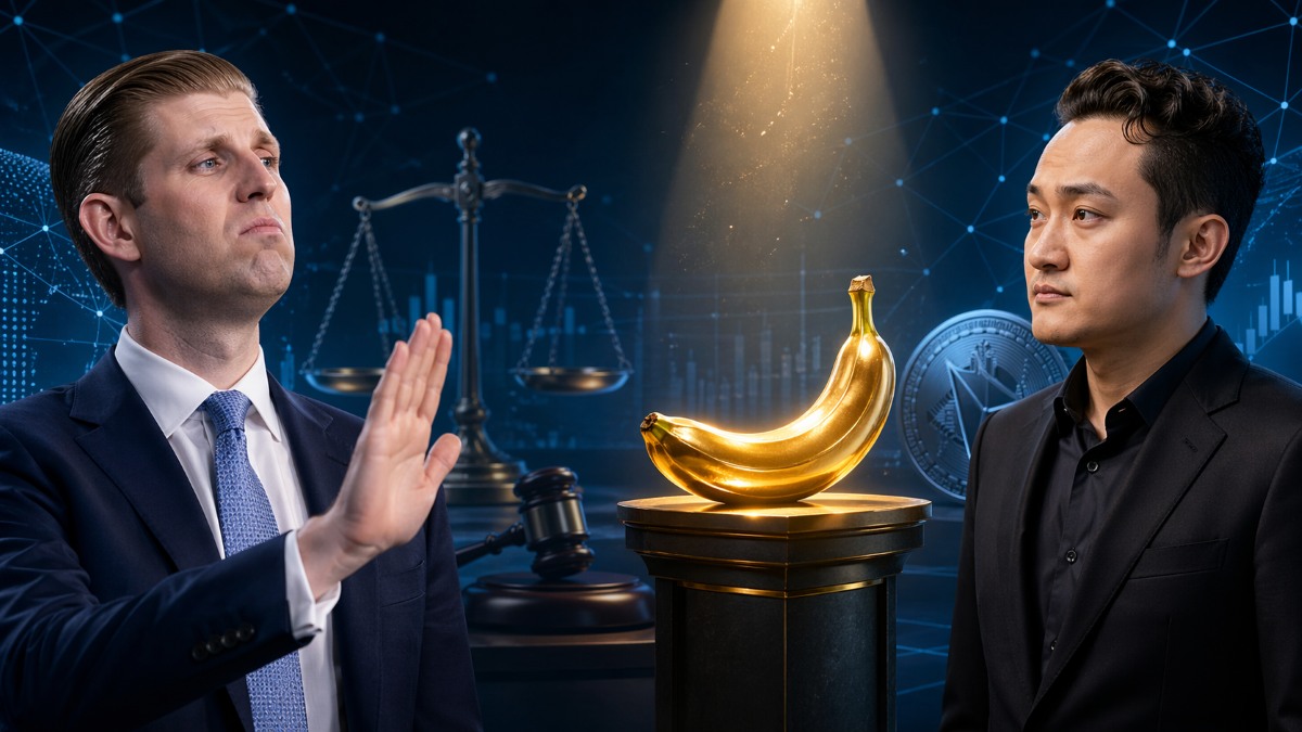 Eric Trump calls Justin Sun’s lawsuit “ridiculous,” mocking his $6M banana art buy as the dispute turns into a public X spat.