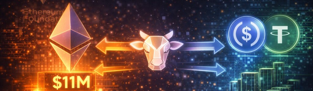 The Ethereum Foundation plans to convert 5,000 ETH, worth roughly $11 million, into stablecoins through CoWSwap on Wednesday.