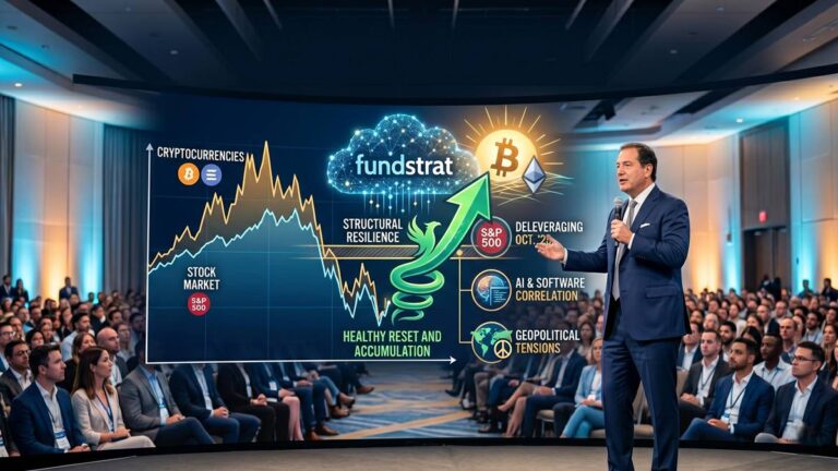Fundstrat's Tom Lee notes that, unlike previous cycles, the current drop does not coincide with a stock market collapse.