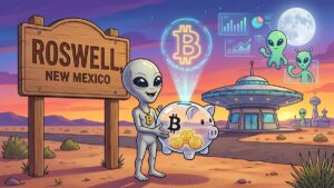 Arkham viral post about aliens - Roswell 0.173 Bitcoin units