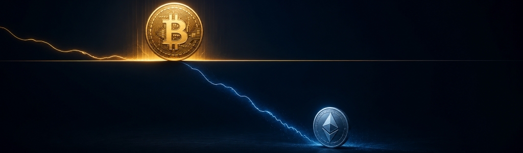 ETH/BTC fell to 0.02835 on Tuesday, its weakest reading since July 2025 and more than 35% below its August 2025 peak.