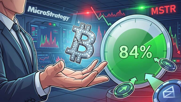 Polymarket raises the probability of MicroStrategy selling Bitcoin to 84% following comments by Michael Saylor