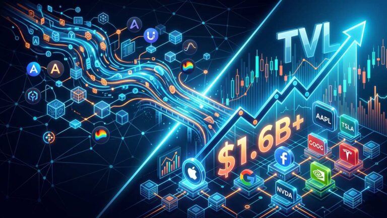 The total value locked in tokenized stock trading exceeded $1.6 billion after registering growth of nearly 60%.