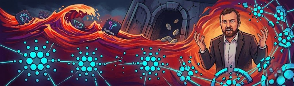 Cardano falls 6% in 24 hours and trades at $0.20, marking its lowest price in five years as Charles Hoskinson warns of closures