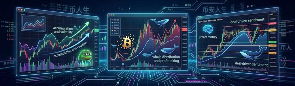 BinanceLife, PEPE, and TRUMP show divergences between whale accumulation and profit taking.