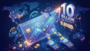 The cumulative volume of crypto cards is approaching $10 billion after registering an annual growth of 323%