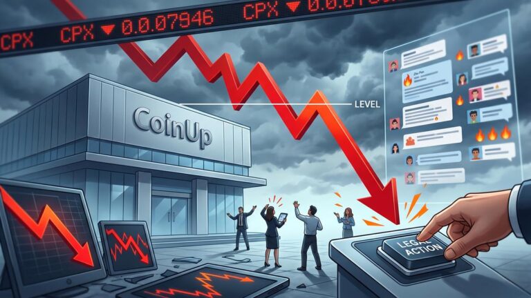 The CoinUp platform is considering legal action after the sharp drop in its CPX token