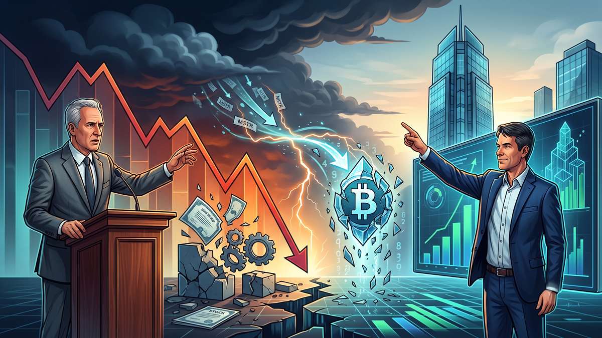 Peter Schiff warns that MicroStrategy's Bitcoin Yield has fallen to 4.5%.