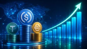 Stablecoin volume reached a record $1.79T in June as USDC, Base and Ethereum dominated adjusted transaction activity.