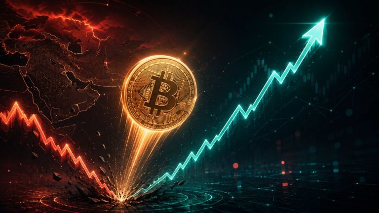 Bitcoin quickly rebounds toward $79K after falling below $77K as Middle East tensions rise, preserving a 24% August gain despite risk-off pressure.