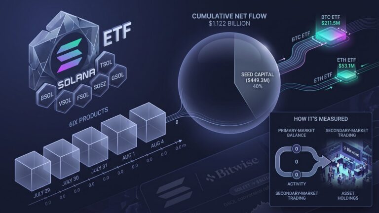 The six Solana ETFs in the U.S. recorded five consecutive days without net inflows through August 4