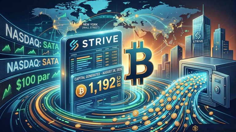 The pricing of Strive’s SATA preferred shares at $100 generated estimated liquidity to acquire 1,192 Bitcoin