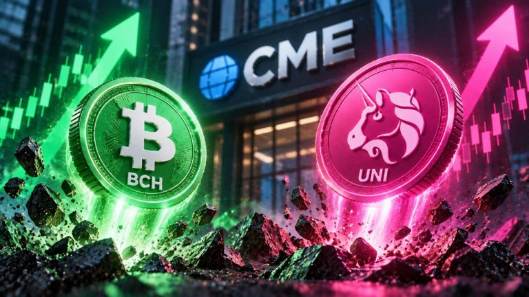 Bitcoin Cash jumps 31% and Uniswap gains 14% after CME reveals plans to launch BCH and UNI futures on October 19, pending review.
