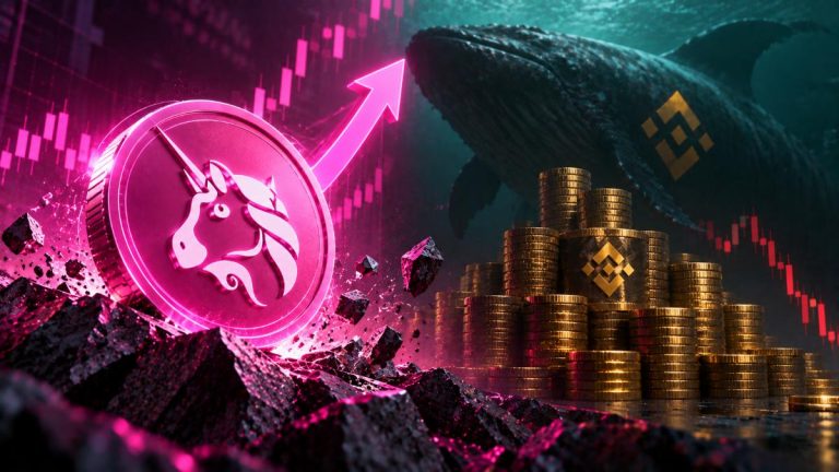 Uniswap’s UNI rebounds about 72% from recent lows to trade near $9.34 as Binance holdings rise above 71 million tokens.