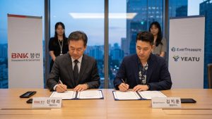 BNK Investment and fintech EverTreasure seal a partnership in South Korea to structure tokenized securities