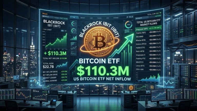 BlackRock IBIT Drives Entire $110.3M US Bitcoin ETF Net Inflow