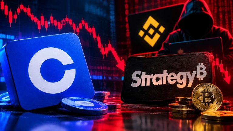 Coinbase Drops 12% And Strategy Falls 6% Amid Binance Hack