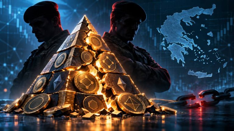 Greek police investigate an alleged $8M crypto pyramid scheme targeting 10,000 investors, with two servicemen accused of leadership roles.