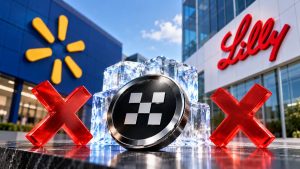 Walmart and Eli Lilly join 38 issuer objections to OKXICE tokenized stock plans, narrowing the venue’s proposed roster without cancelling the project.