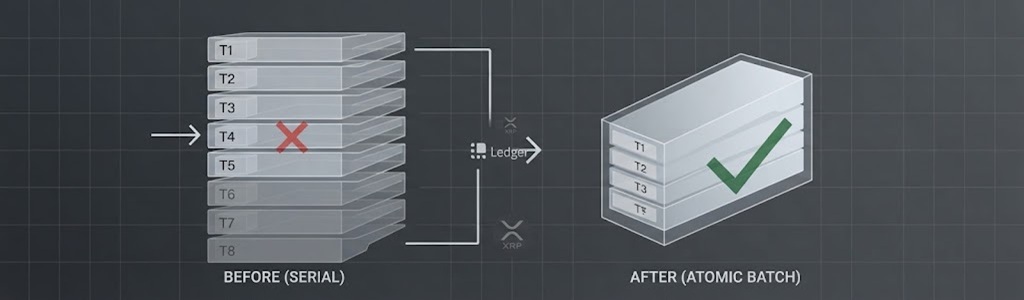 The XRP Ledger activated the XLS-56 Batch amendment on October 9, enabling up to eight transactions to execute as a coordinated package.