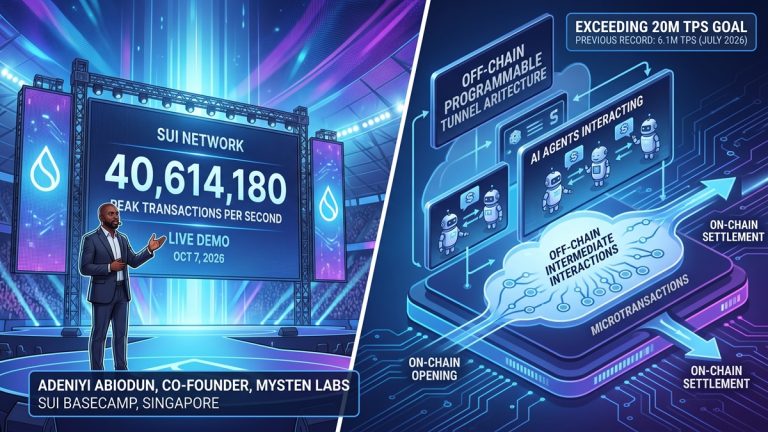 Sui recorded 40.6 million transactions per second.