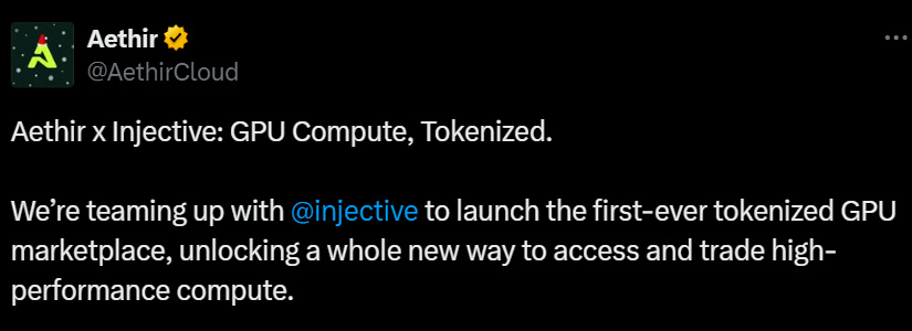 Aethir e Injective anuncian una alianza para crear una plataforma GPU tokenizada