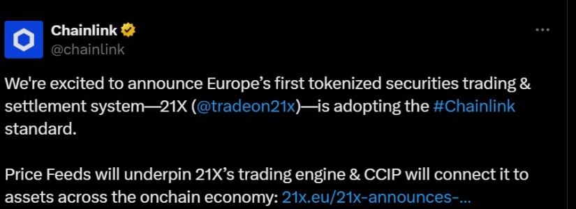 21x chainlink tweet