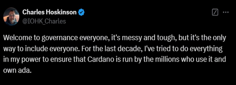 charles hoskinson cardano tweet