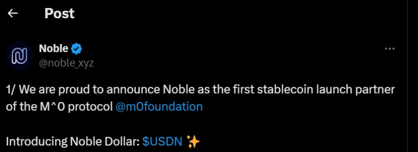 noble blockchain tweet