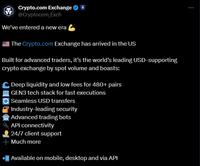 crypto.com exchange tweet