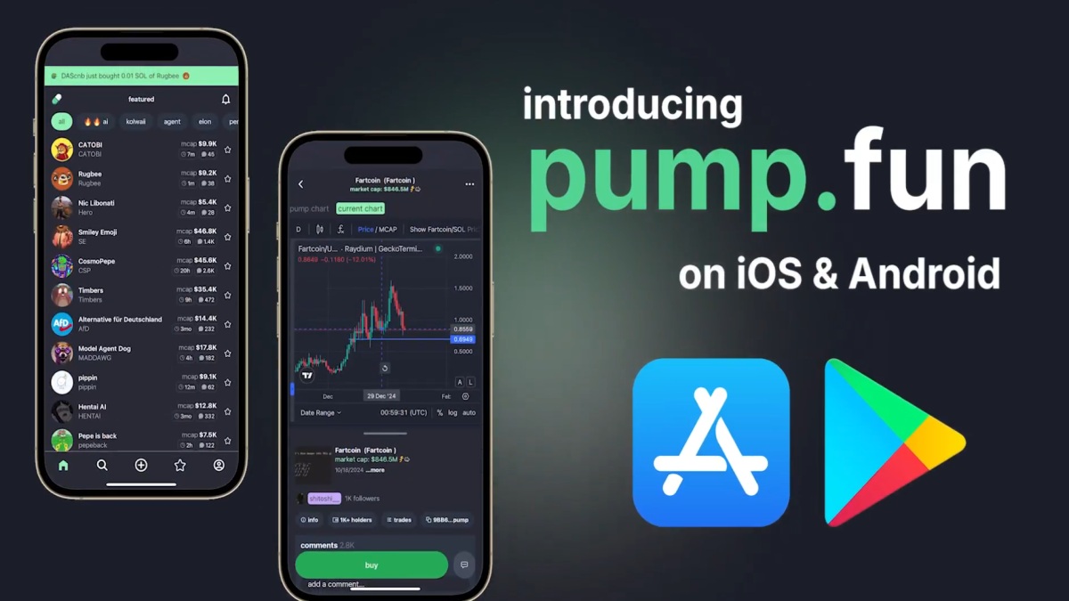 Pump.fun, la plataforma de Memecoins de Solana, Lanza su App para iOS y Android