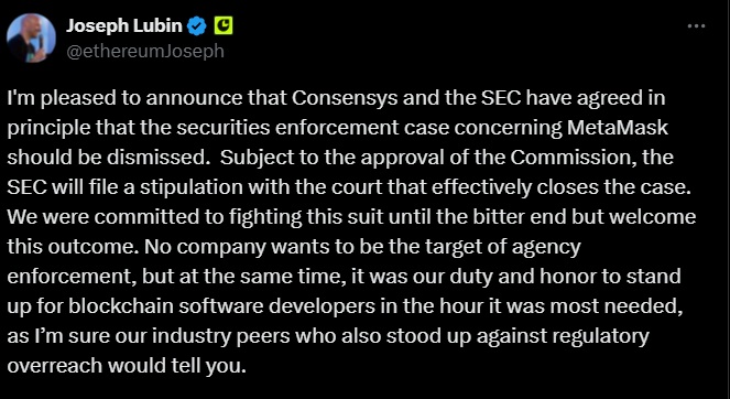 CONSENSYS METAMASK TWEET