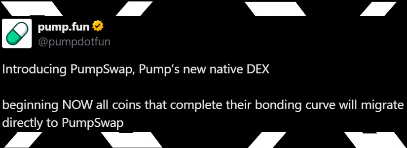 Pump.fun amplía su oferta DeFi con el lanzamiento de PumpSwap DEX